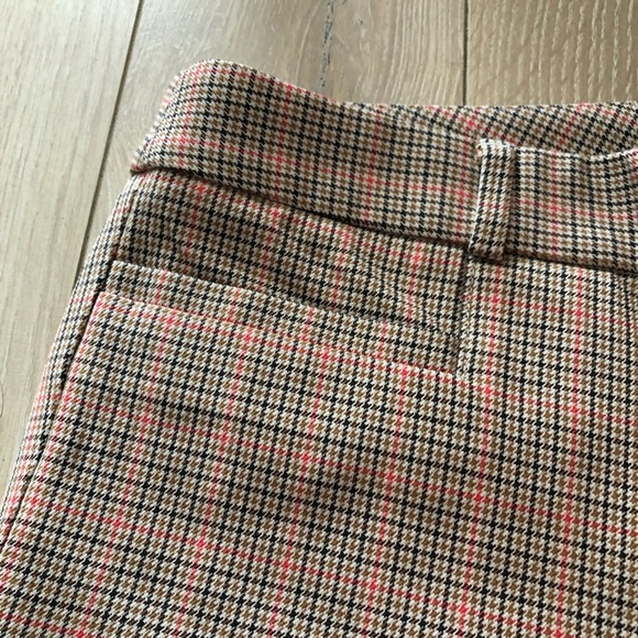 Banana Republic Sloan Houndstooth Cropped Pants in Beige & Orange Size 10S - Picture 6 of 11